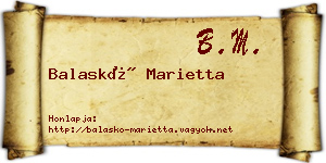 Balaskó Marietta névjegykártya